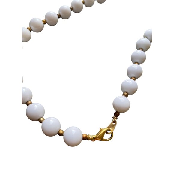 2 Vintage beaded necklace 60's yellow white gold accent variegated mod retro - Picture 5 of 8